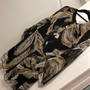 Silk Feather Print Dress Size 0